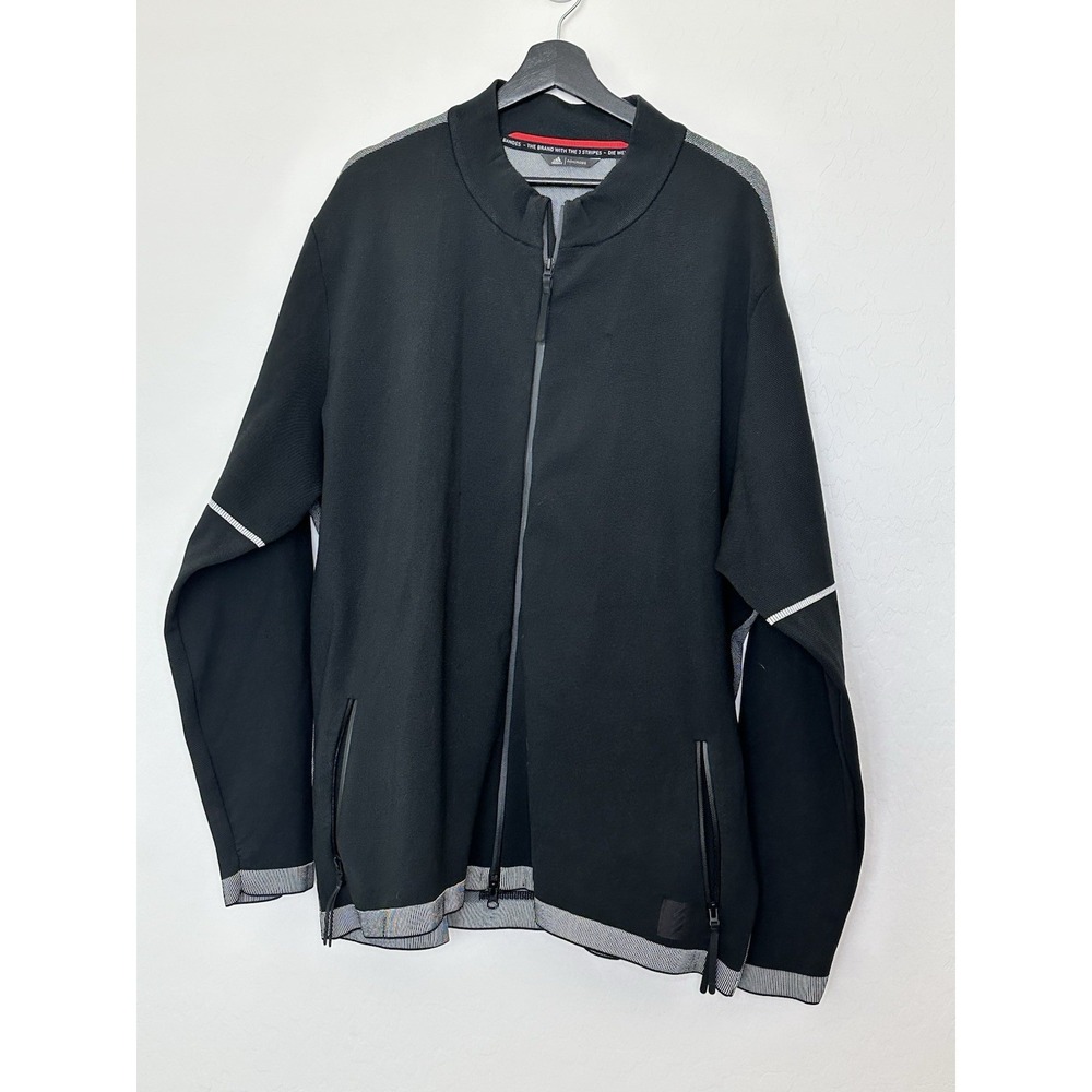 MEN'S‎ ADIDAS ADICROSS BLACK/GRAY REFLETCIVE TRACK JACKET SIZE 2XL